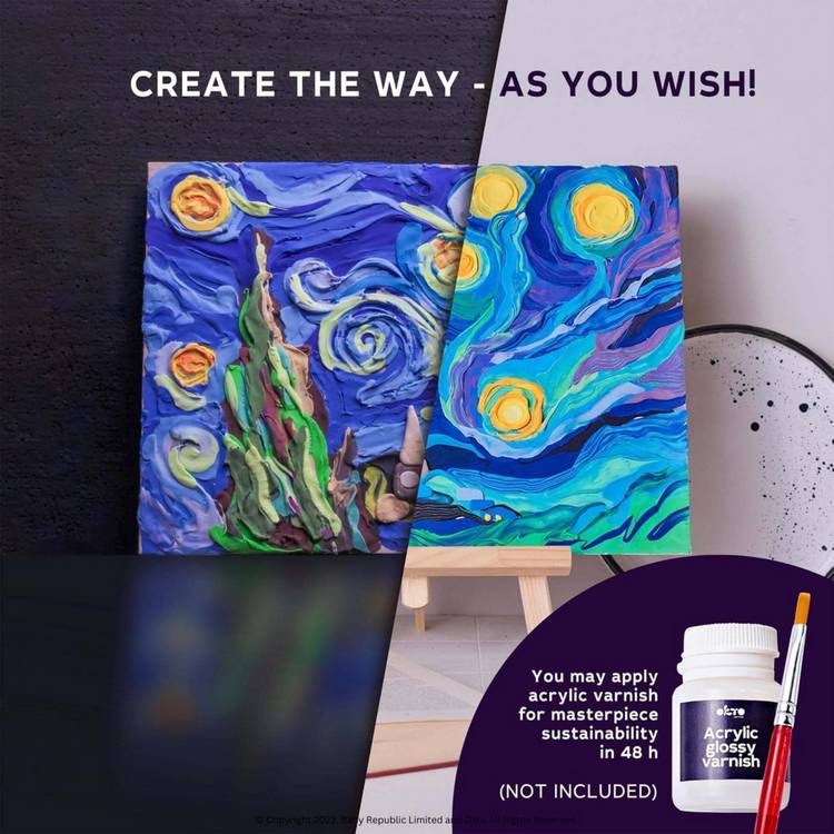 Okto air dry clay kit 3D Starry Night sensory art - British product