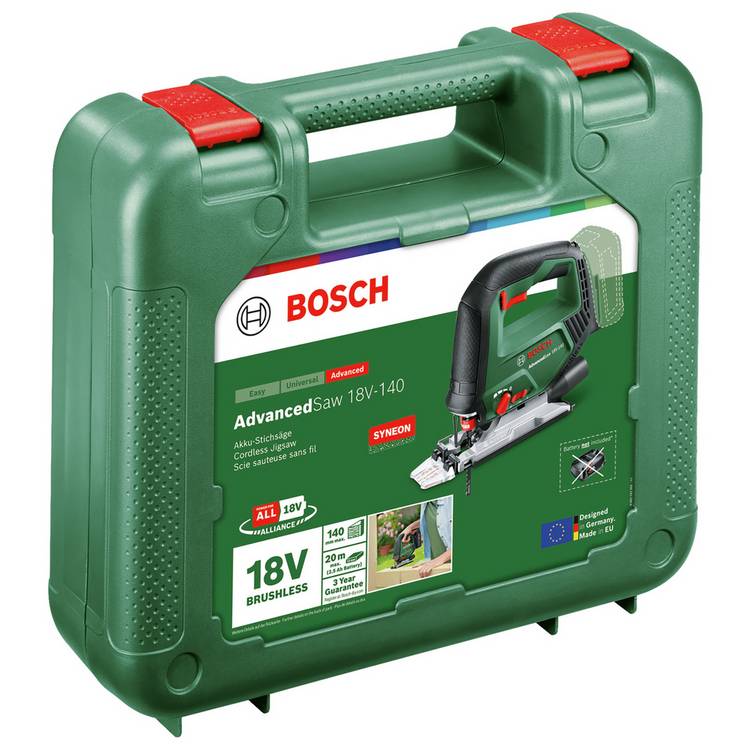 Bosch AdvancedSaw 18V-140 cordless jigsaw with carry case - British product