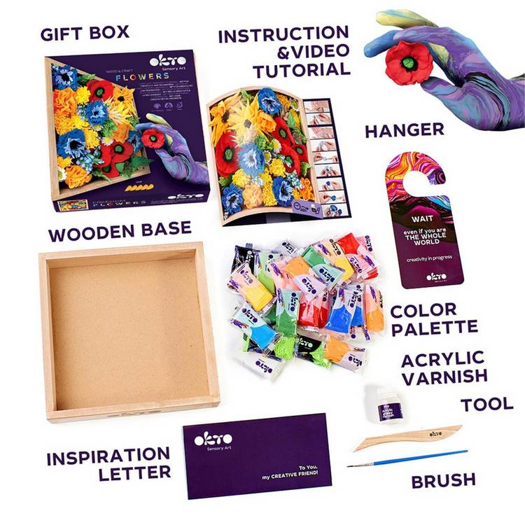 Okto Sensory Art clay succulents kit 21cm - British product