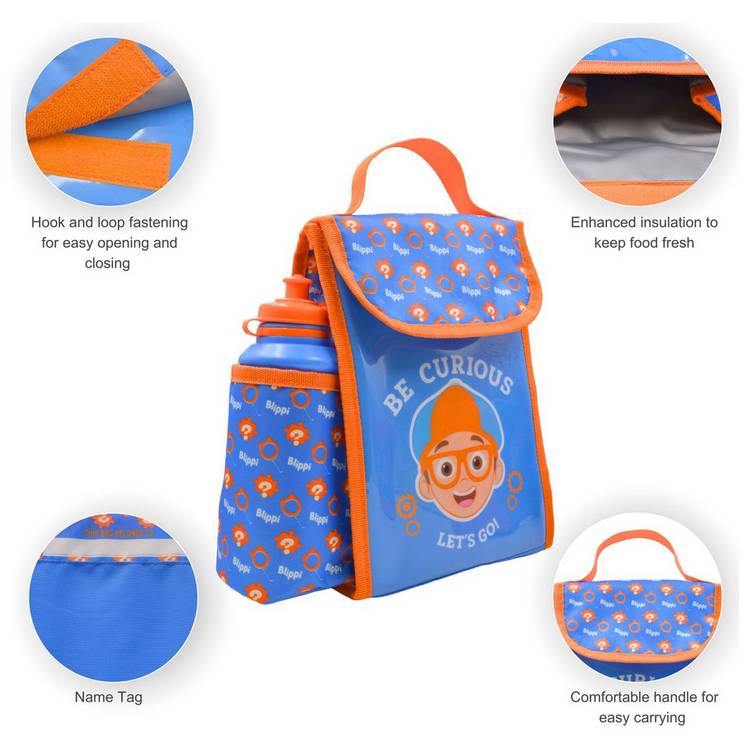 Blippi lunch bag set with 400ml bottle (British brand)