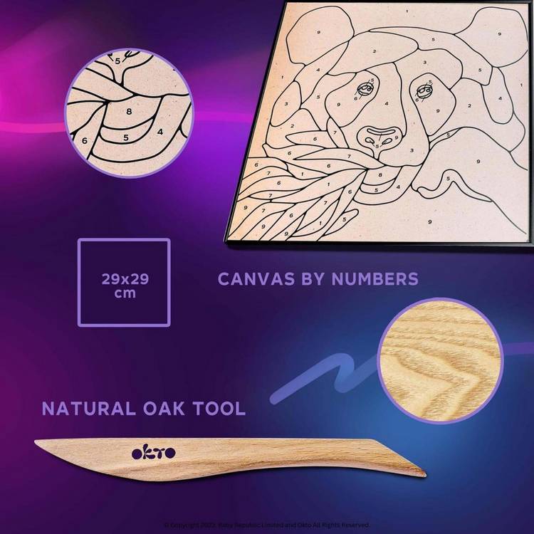 Okto sensory clay painting by numbers panda kit 30cm - British product