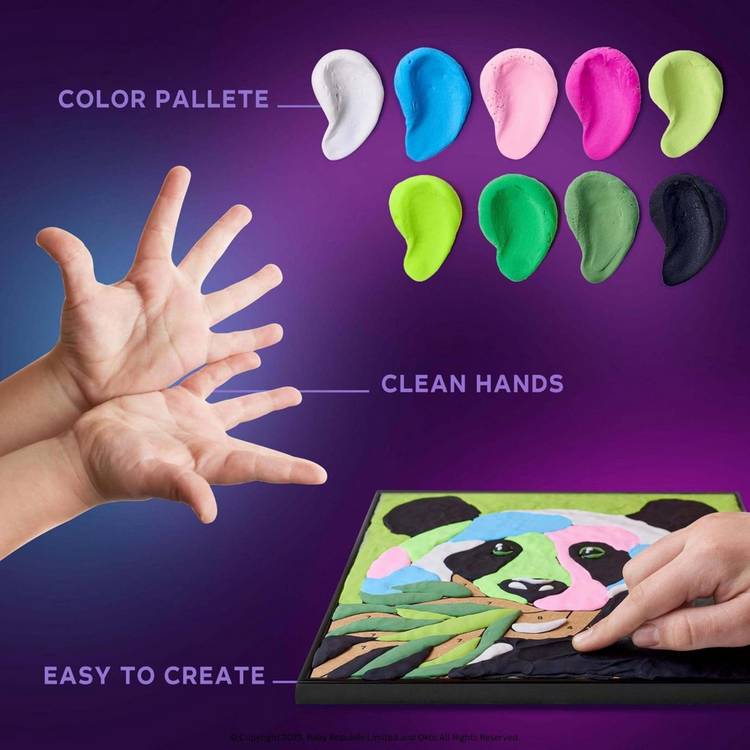 Okto sensory clay painting by numbers panda kit 30cm - British product