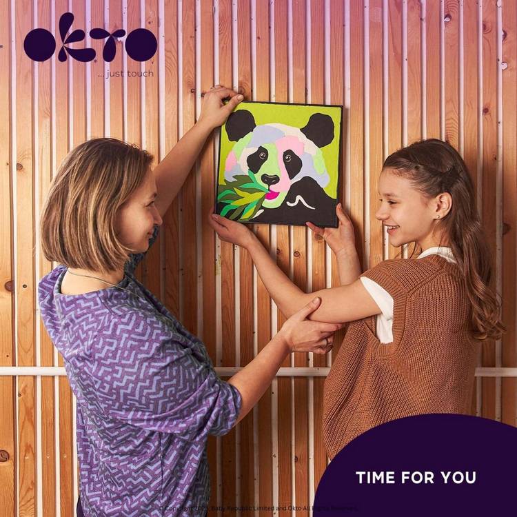 Okto sensory clay painting by numbers panda kit 30cm - British product