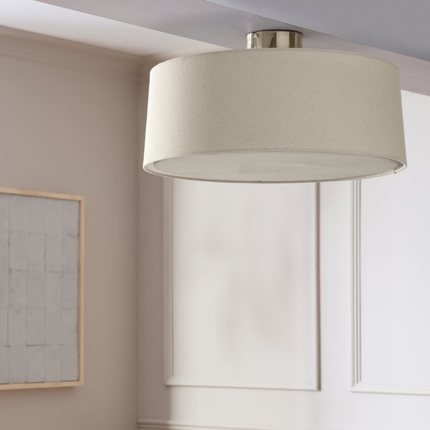 Argos Home flush ceiling light natural chrome (British brand)