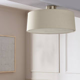 Argos Argos Home Metal Flush Ceiling Light Natural & Chrome 46cm Diameter- Buy online at McGrocer