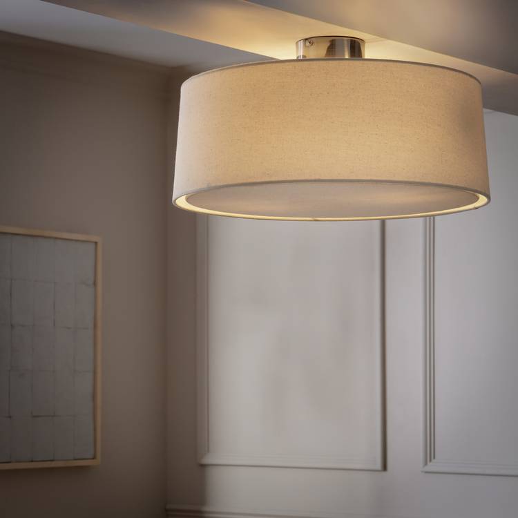 Argos Home flush ceiling light natural chrome (British brand)