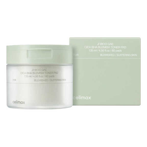 Celimax Cica BHA blemish toner pads 60 pads (British brand)