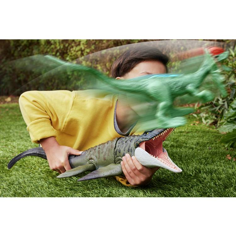 Mattel Jurassic World Bite N Blast Mosasaurus 25.7-inch dinosaur toy - British product