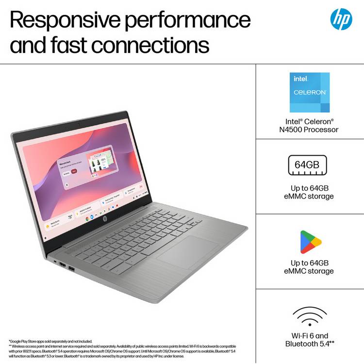 HP Chromebook 14 inch grey, UK version