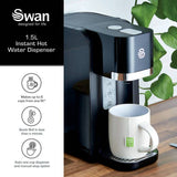 Swan black instant hot water dispenser 1.5 litres, imported from the UK