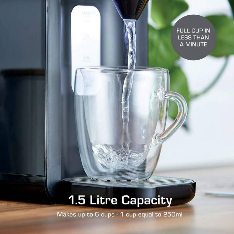 Swan black instant hot water dispenser 1.5 litres, imported from the UK