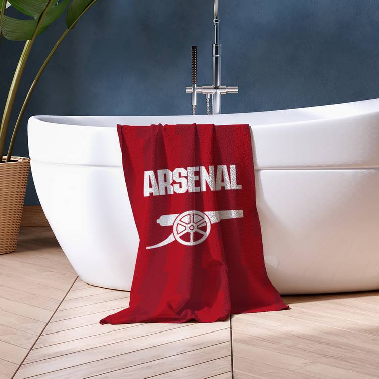 Arsenal FC red beach towel with cannon logo 150x75cm - British product