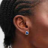 Inicio silver plated lapis stud earrings, imported from the UK