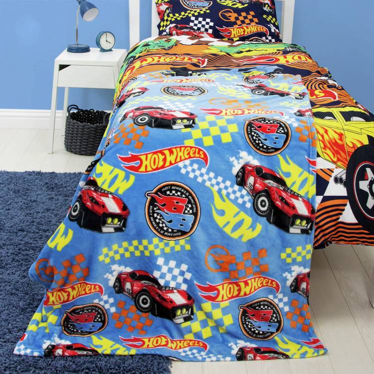 Hot Wheels fleece throw blue 100x150cm - British product