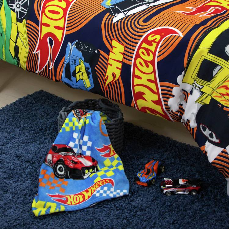 Hot Wheels fleece throw blue 100x150cm - British product