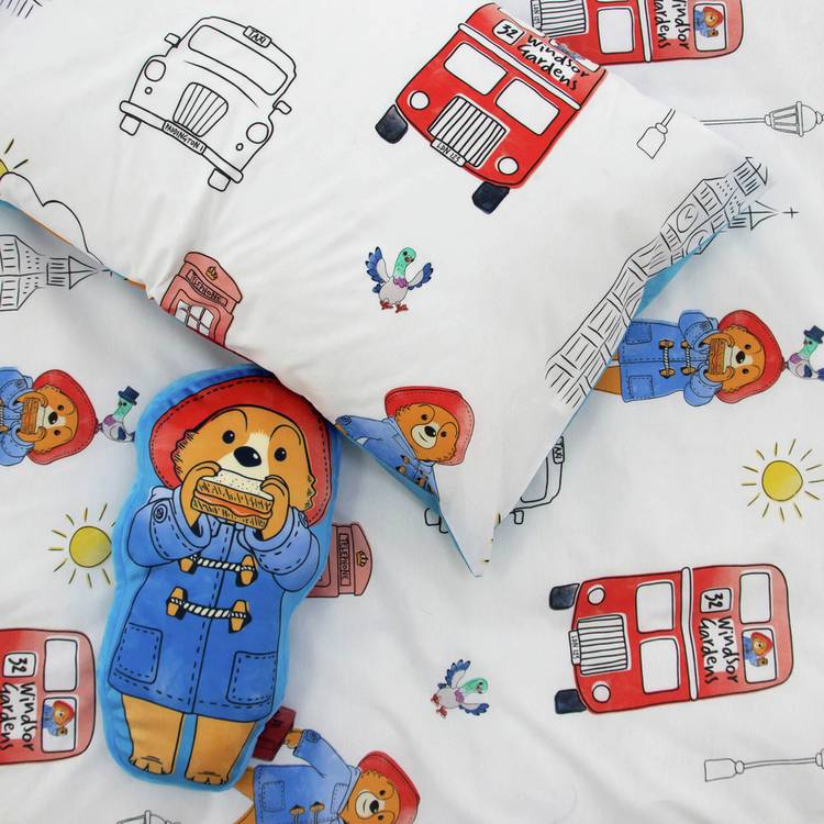 Paddington Bear shaped cushion blue 40x30cm, UK version