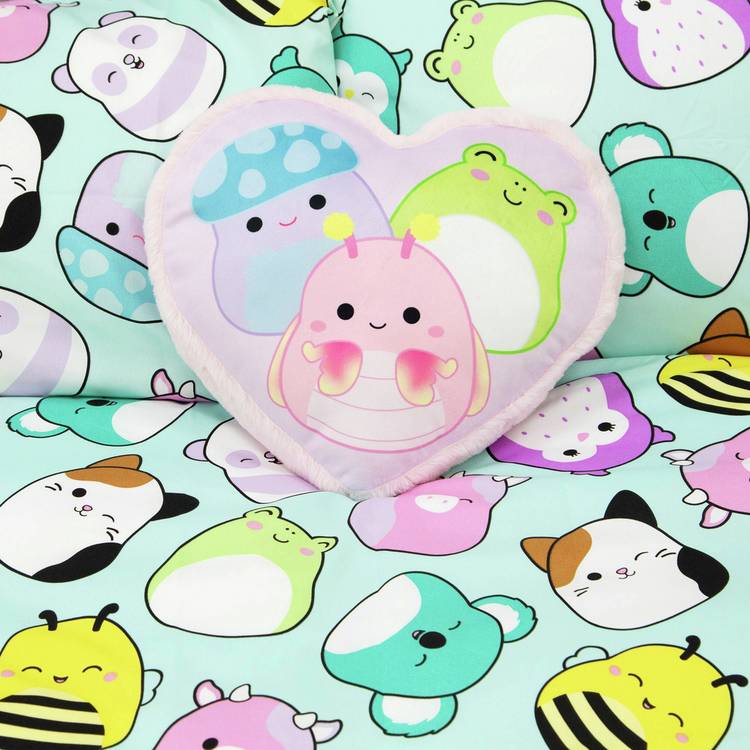 Squishmallows heart-shaped cushion lavender 34x30cm, UK version