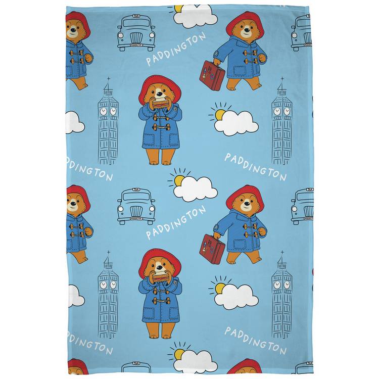 Paddington Bear fleece throw blue 100x150cm (British brand)