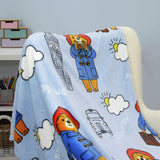 Paddington Bear fleece throw blue 100x150cm (British brand)