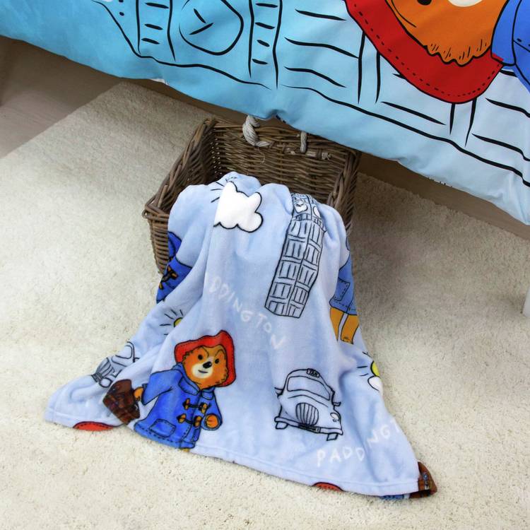 Paddington Bear fleece throw blue 100x150cm (British brand)