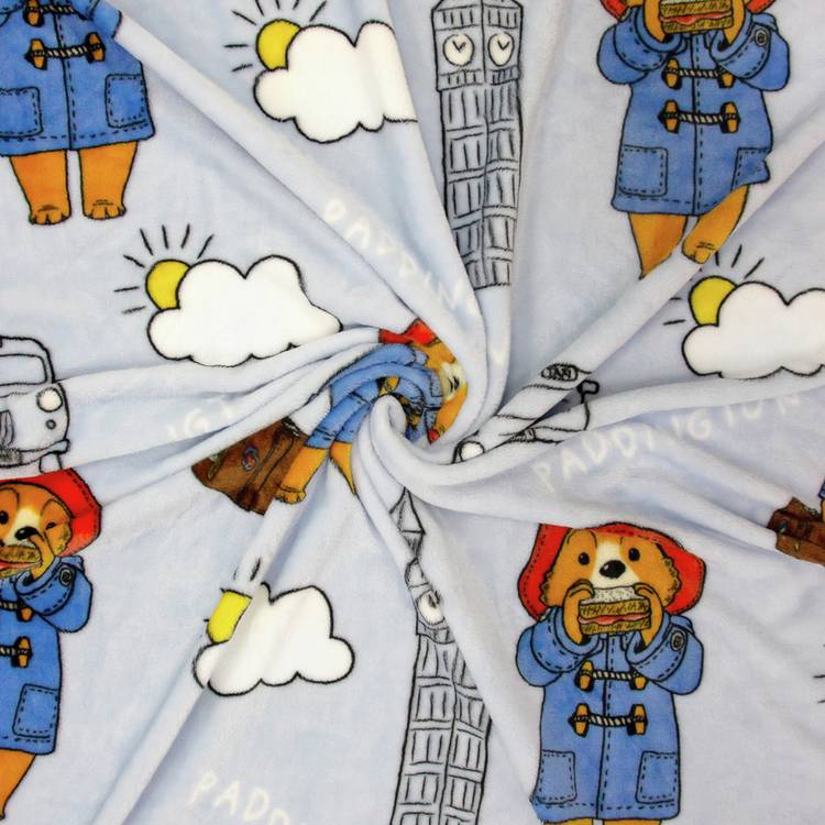 Paddington Bear fleece throw blue 100x150cm (British brand)
