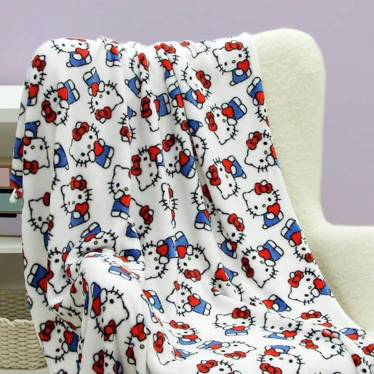 Hello Kitty fleece throw white 100x150cm, imported from the UK