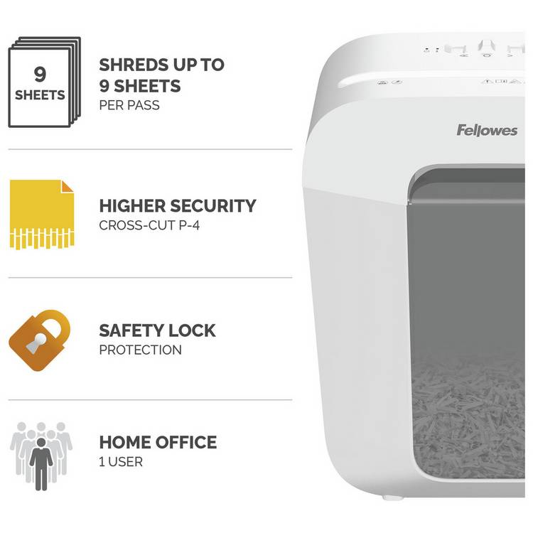 Fellowes LX50 cross cut shredder 17 litre, imported from the UK