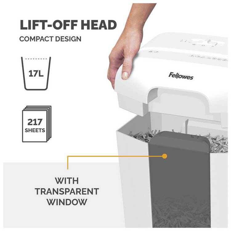 Fellowes LX50 cross cut shredder 17 litre, imported from the UK