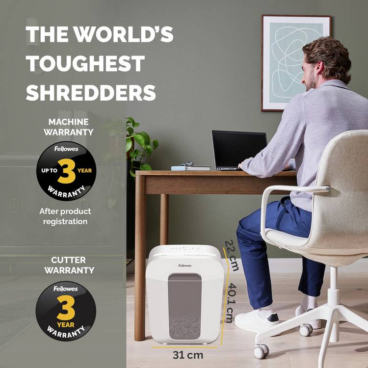 Fellowes LX50 cross cut shredder 17 litre, imported from the UK