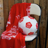 Liverpool FC football-shaped cushion white 25cm - British product
