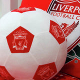 Liverpool FC football-shaped cushion white 25cm - British product