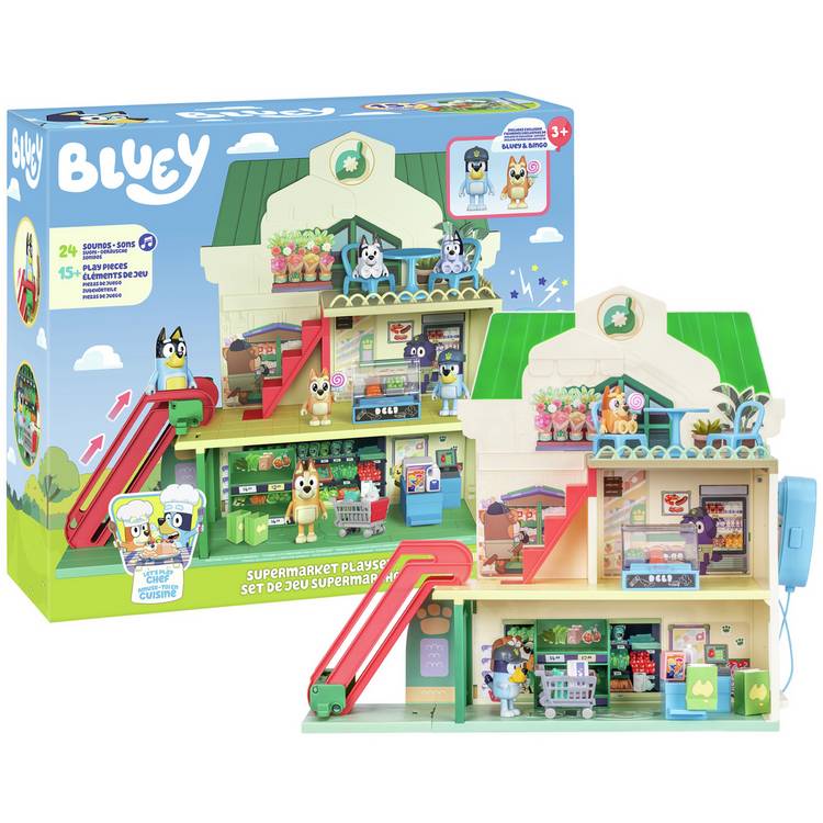 Bluey Supermarket Playset with exclusive figures (British brand)