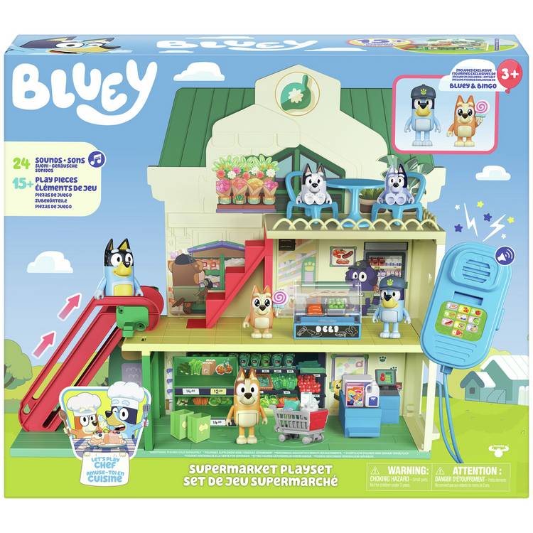 Bluey Supermarket Playset with exclusive figures (British brand)
