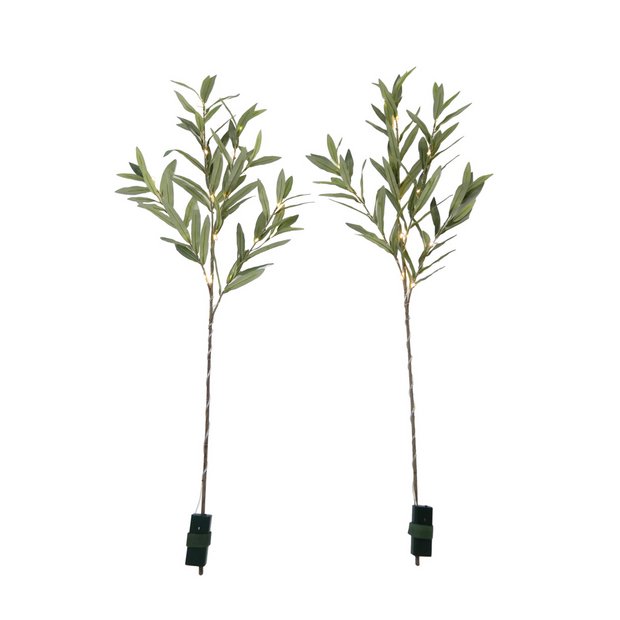 Argos Home light up faux olive branches set of 2 (British brand)