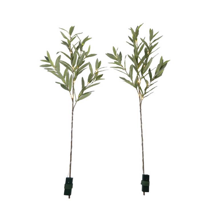 Argos Home light up faux olive branches set of 2 (British brand)