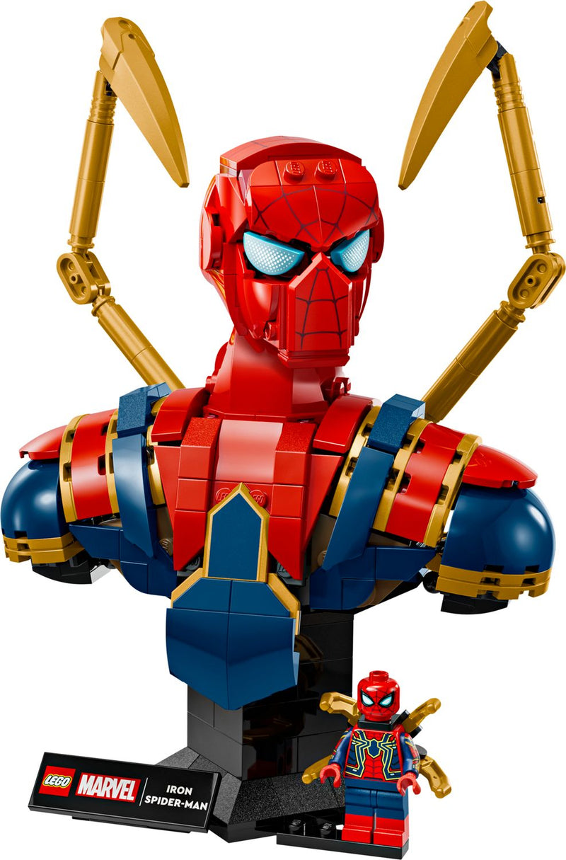 LEGO Iron Spider-Man Bust Marvel Model, imported from the UK