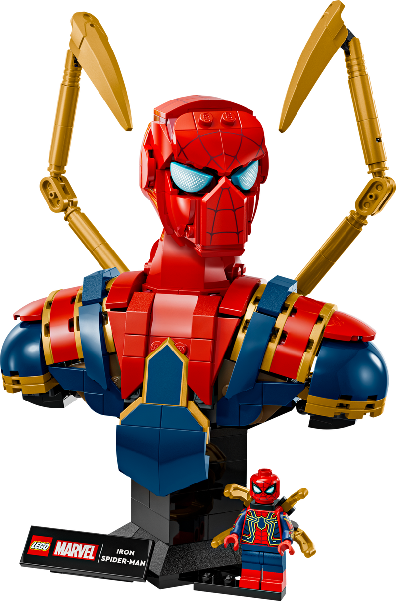 LEGO Iron Spider-Man Bust Marvel Model, imported from the UK