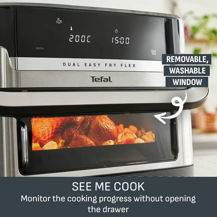 Tefal Easy Fry dual air fryer 9L, imported from the UK