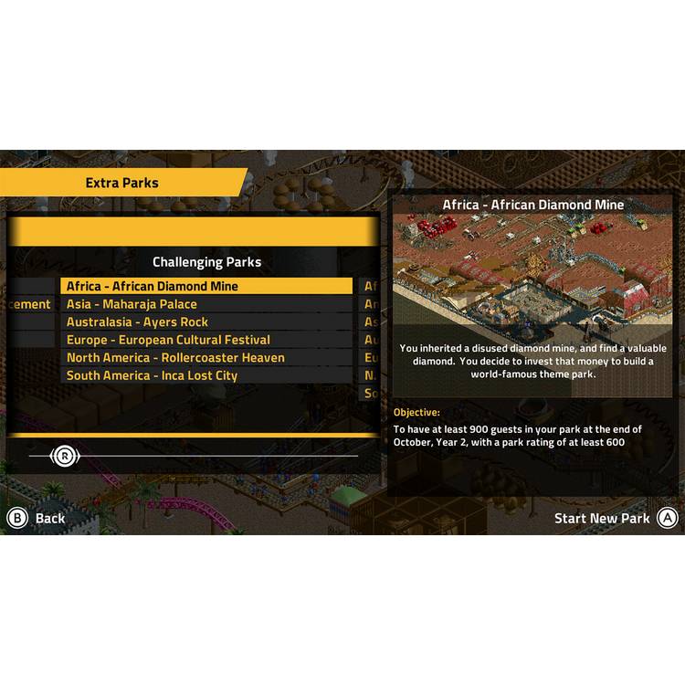 RollerCoaster Tycoon Classic Nintendo Switch game card - UK version