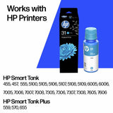 HP cyan ink bottle 70ml high yield, imported from the UK