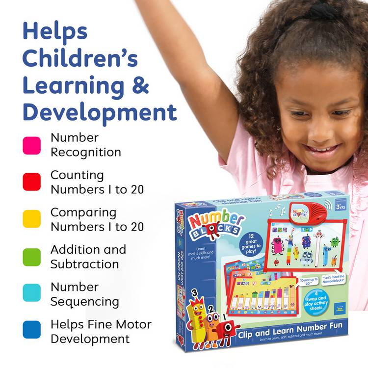 Numberblocks Clip & Learn educational toy, imported from the UK