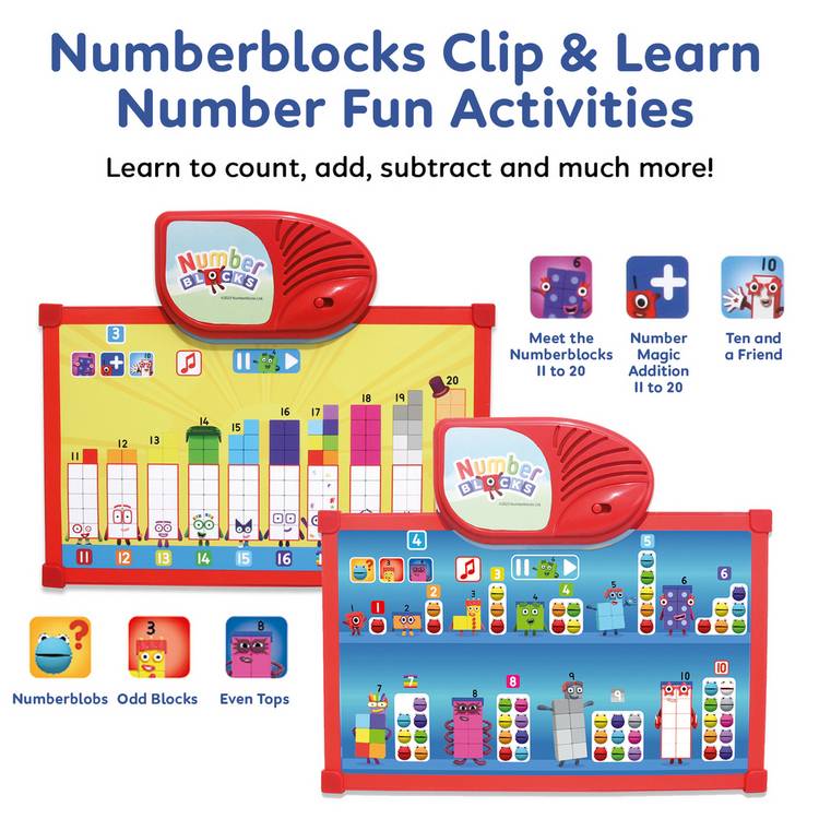 Numberblocks Clip & Learn educational toy, imported from the UK
