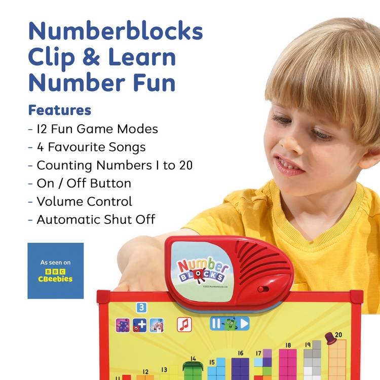 Numberblocks Clip & Learn educational toy, imported from the UK