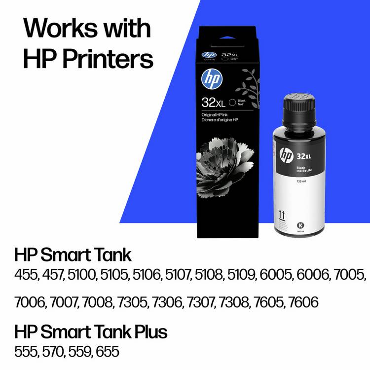 HP 32XL high yield ink bottle 135ml, imported from the UK