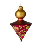 Glass-Blown Hand-Painted Christmas Bauble with Lace Trims