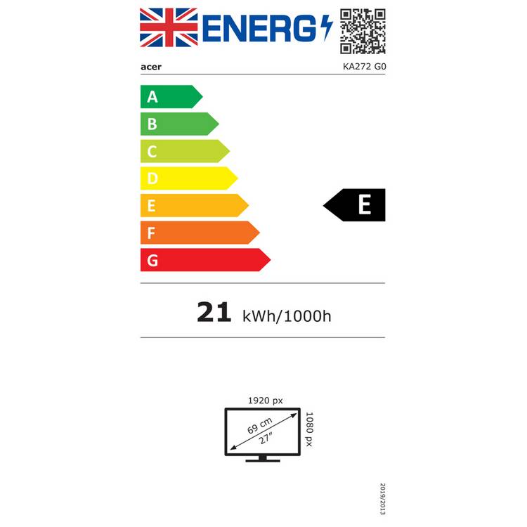 Acer KA272 G0 27in FHD monitor (British brand)