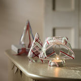 Habitat striped glass Christmas tree wax melt burner 19cm - British product