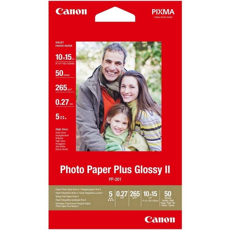 Canon PP-201 glossy photo paper 4x6 50 sheets - British product