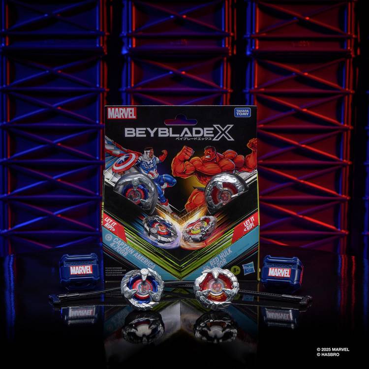 Beyblade X Marvel Shore Pack spinning top set, UK version