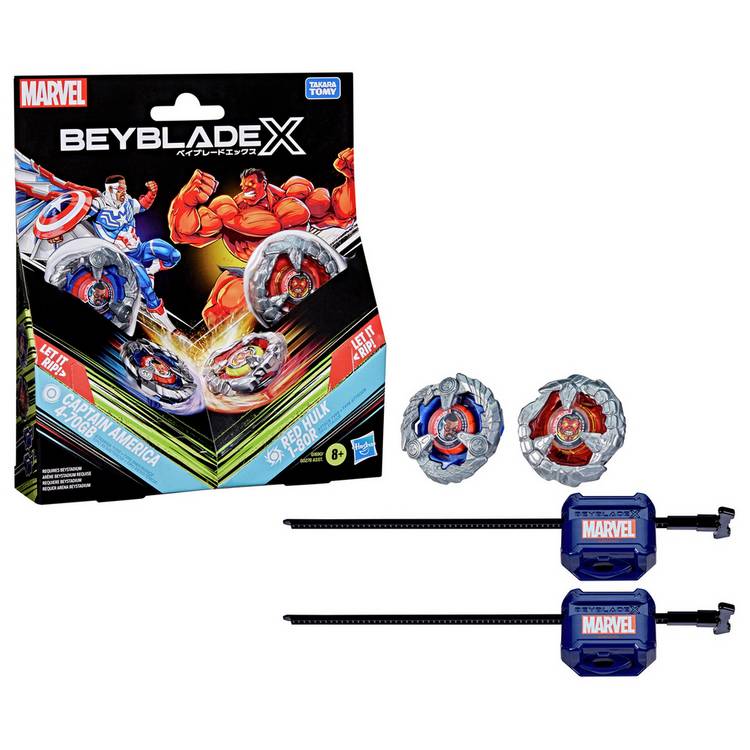 Beyblade X Marvel Shore Pack spinning top set, UK version